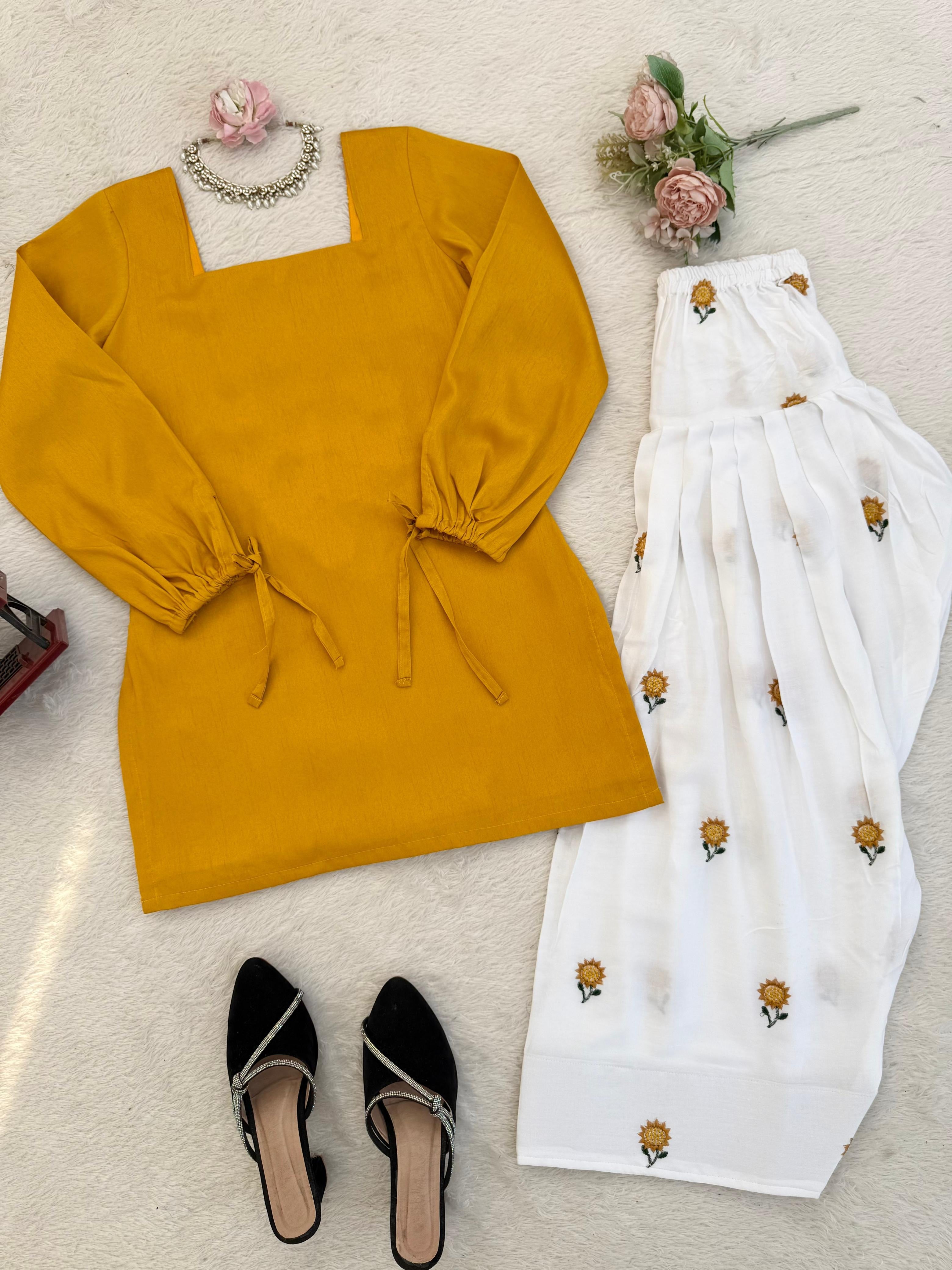 Farshi Style Suit Set – Rayon Thread Work Outfit