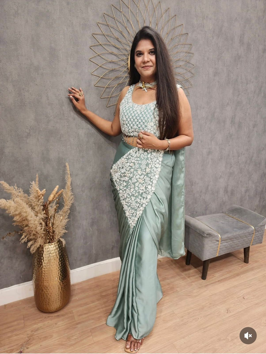 Rangoli Silk Embroidered Saree with Stylish Blouse