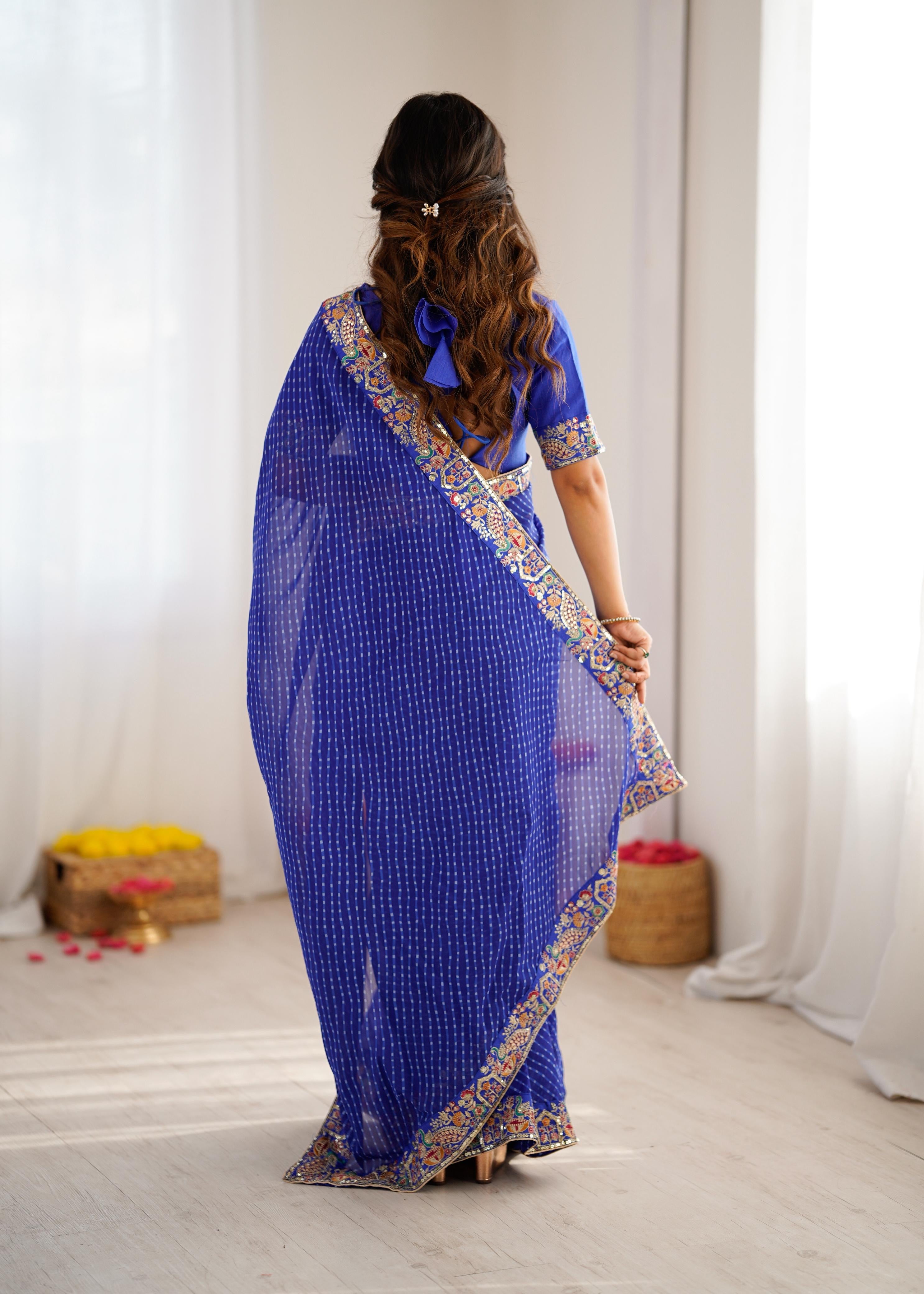 Glow Party Saree – Lightweight Georgette Designer Piece