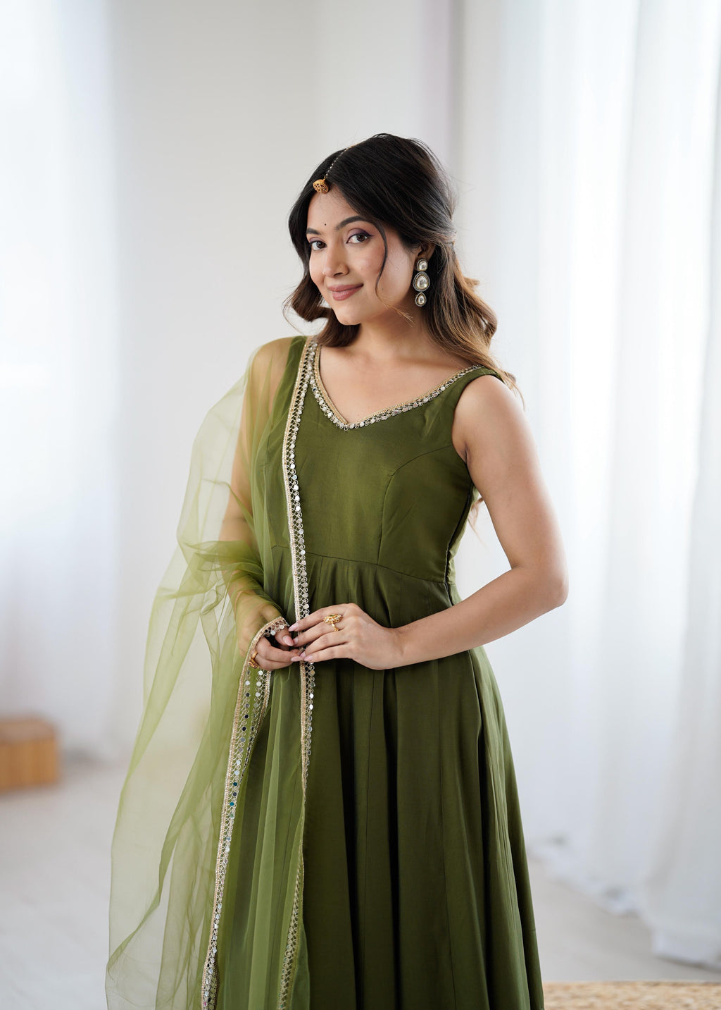 Roman Silk Chanderi Anarkali Set