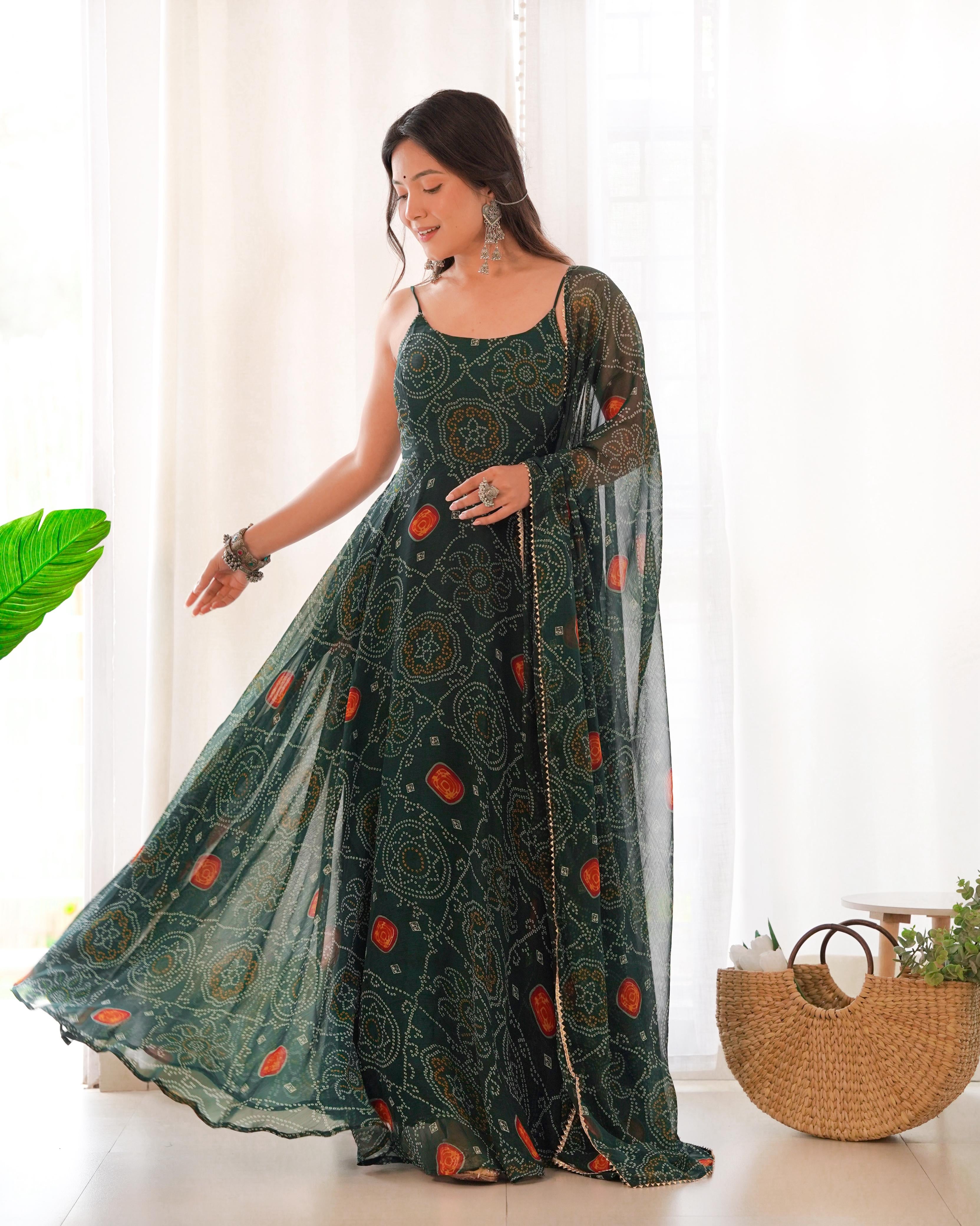 Elegant Printed Anarkali