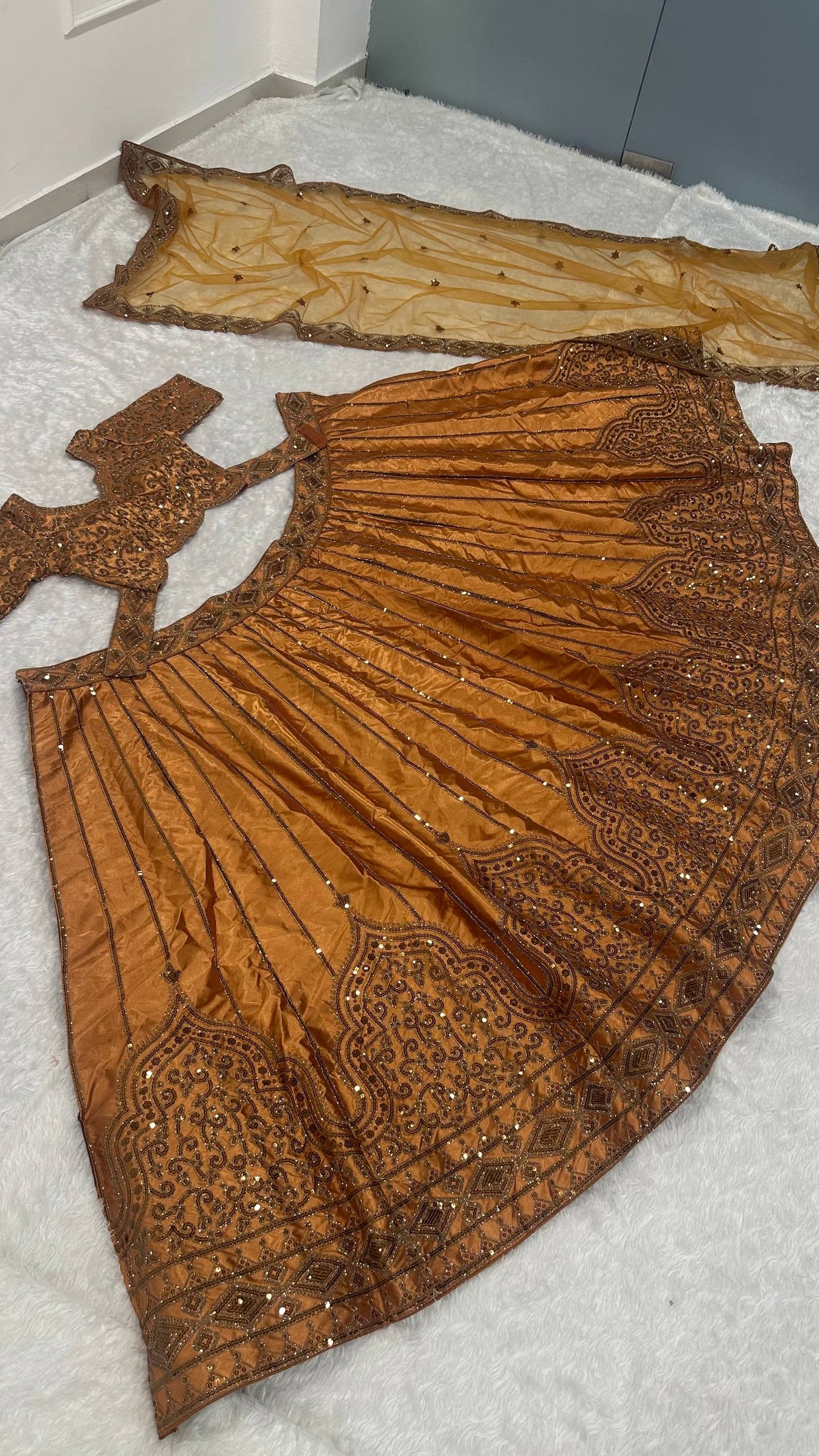 Vintage Grace Satin Silk Lehenga Set