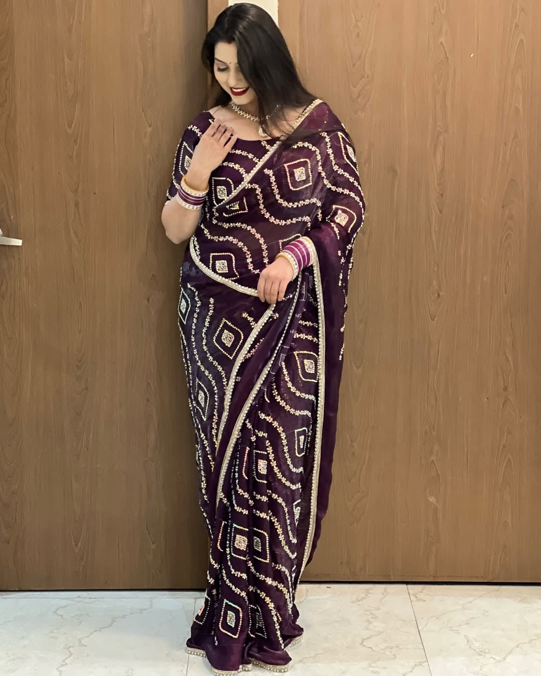 Pure Fendy Satin Silk Handwork Party Wear