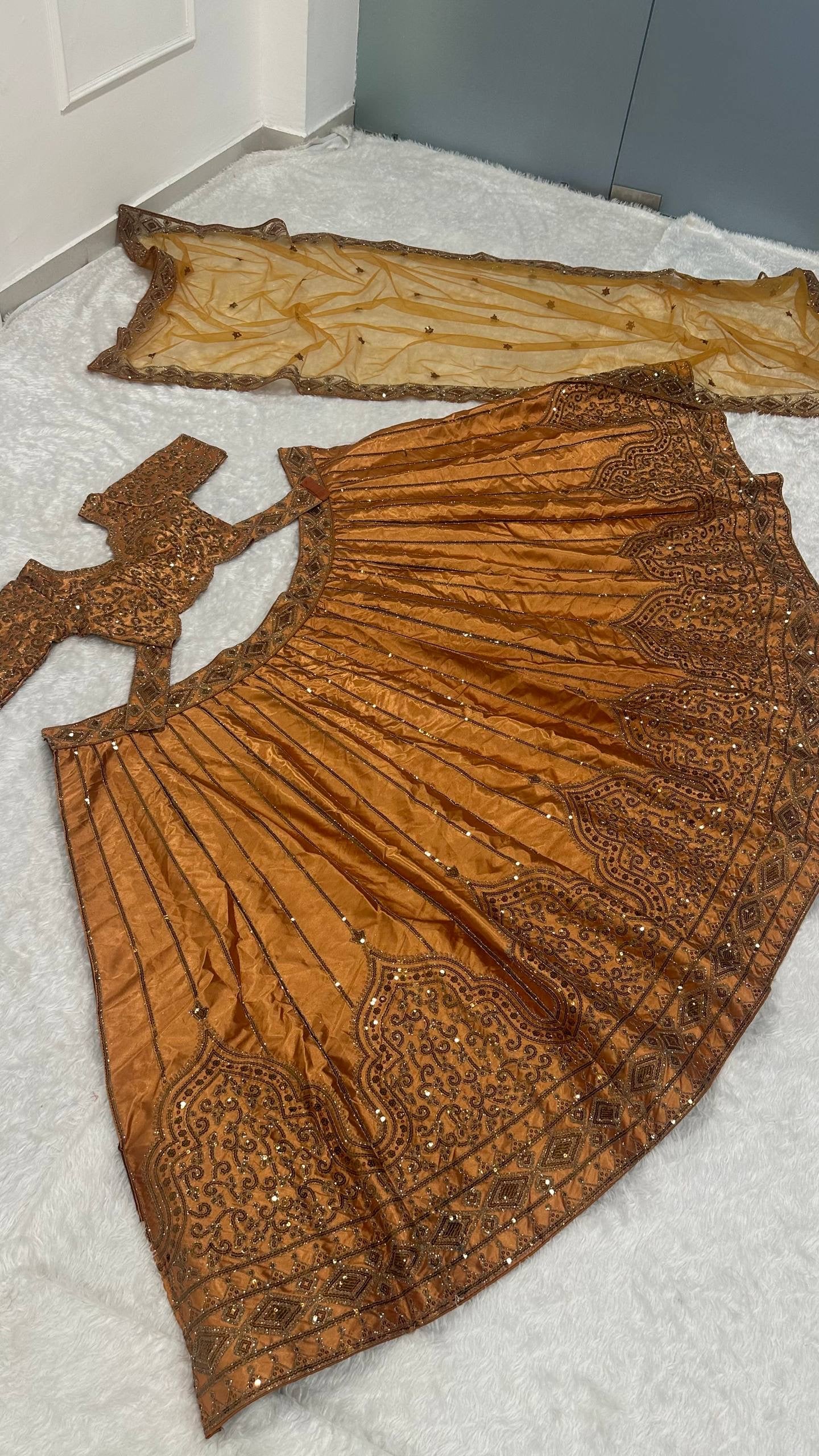 Vintage Grace Satin Silk Lehenga Set