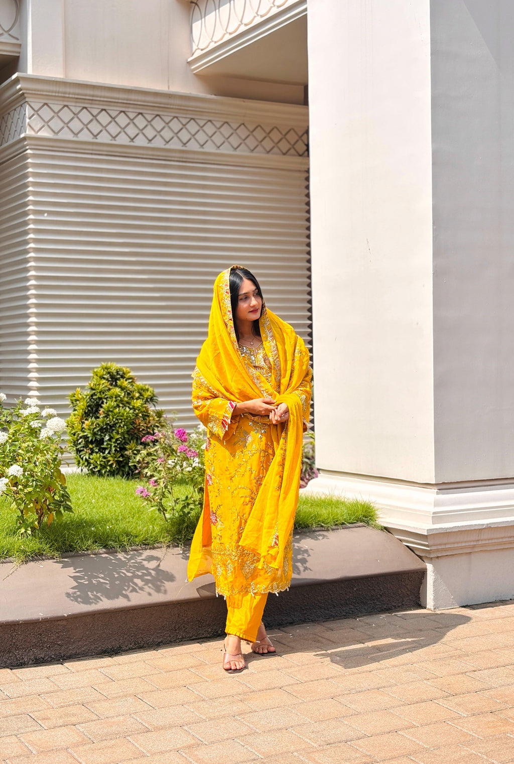 Crunchy Silk Embroidery Suit