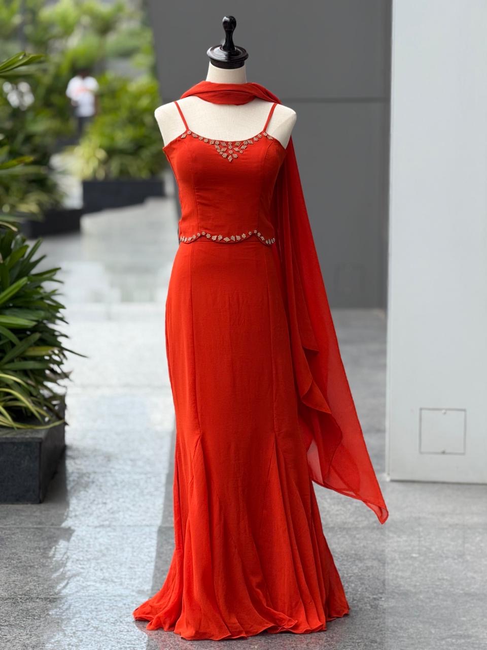 Flare Fish Cut Lehnga