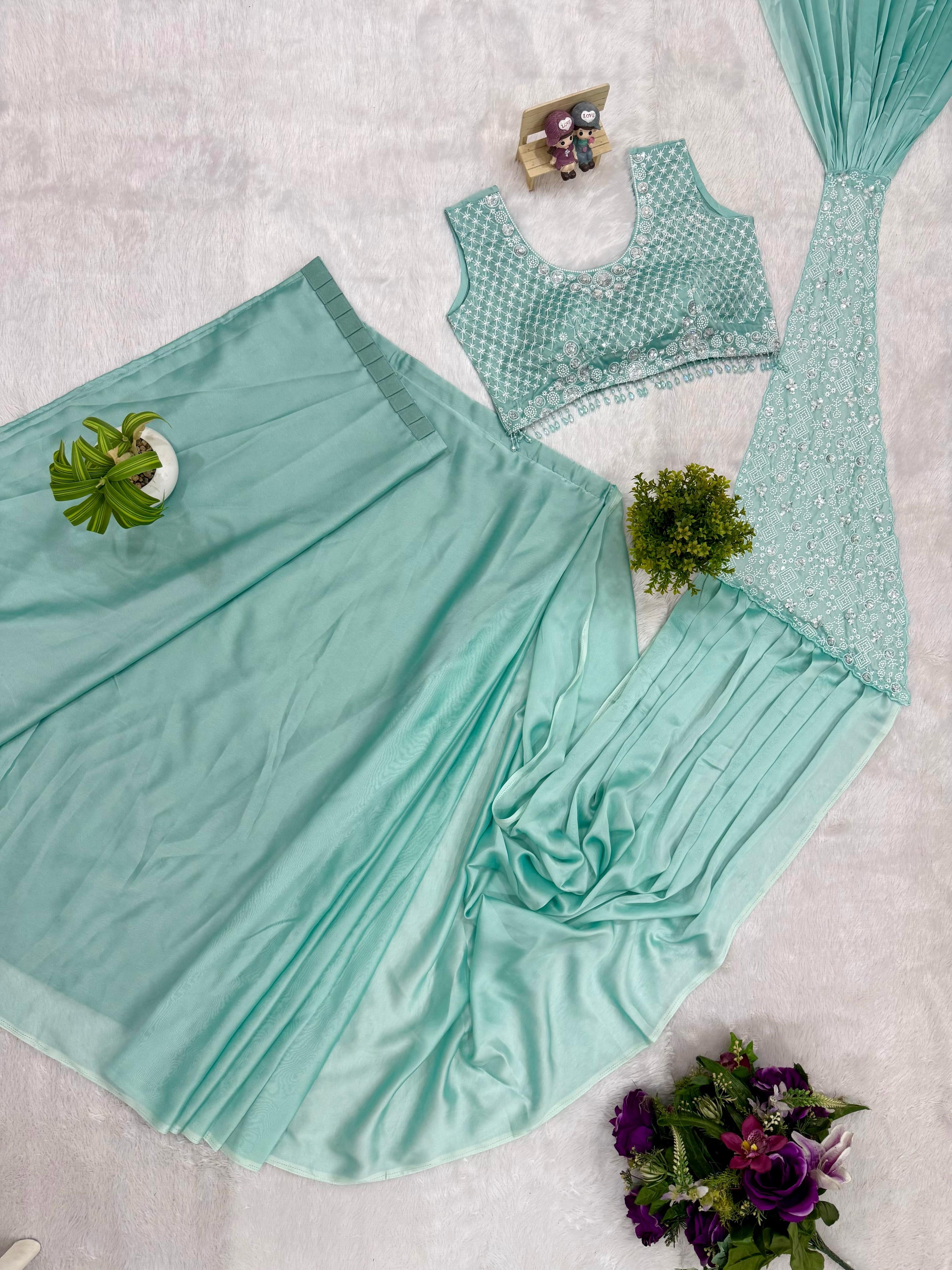 Rangoli Silk Embroidered Saree with Stylish Blouse