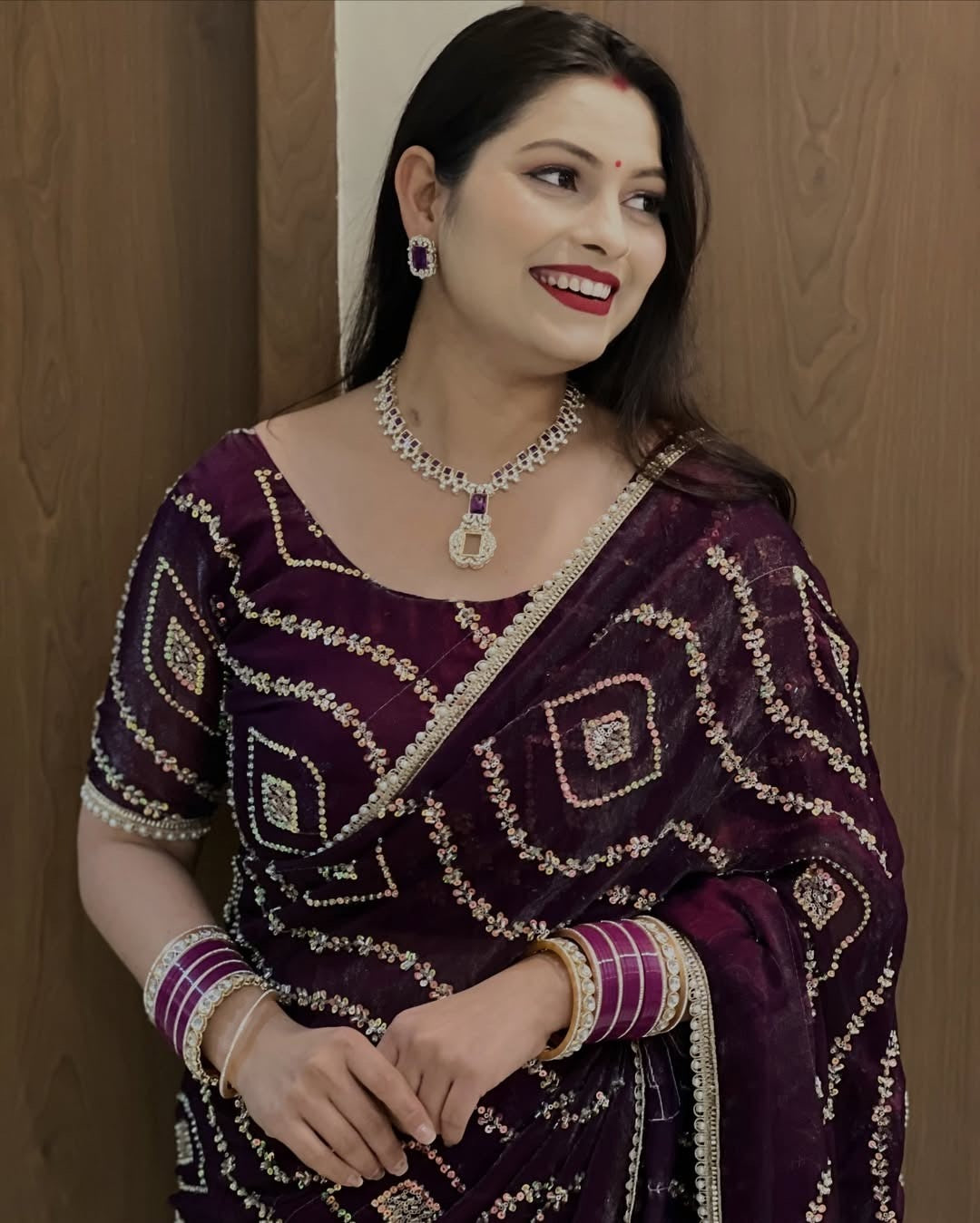 Pure Fendy Satin Silk Handwork Party Wear