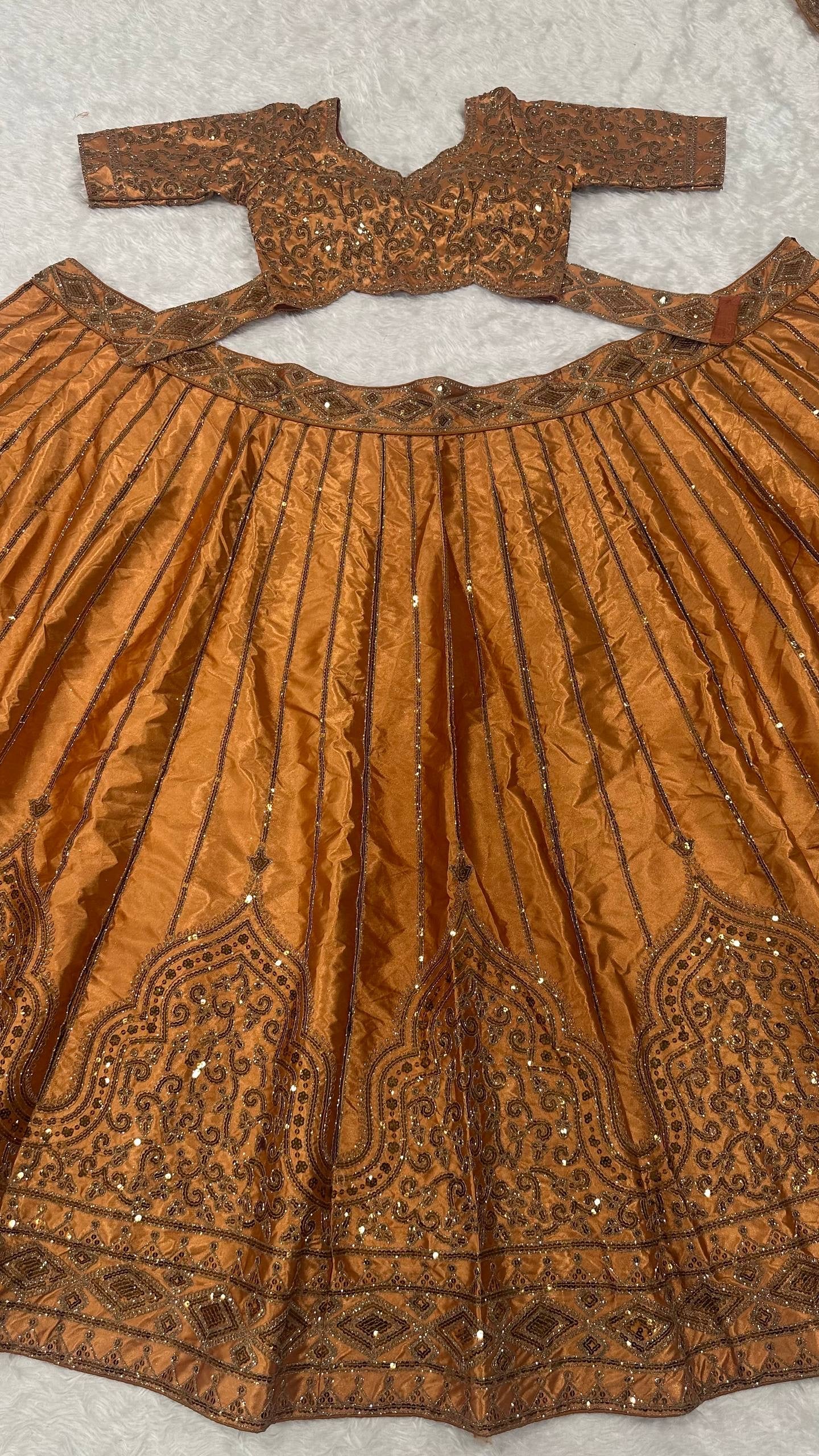 Vintage Grace Satin Silk Lehenga Set