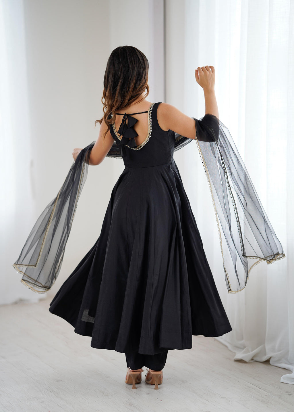 Roman Silk Chanderi Anarkali Set