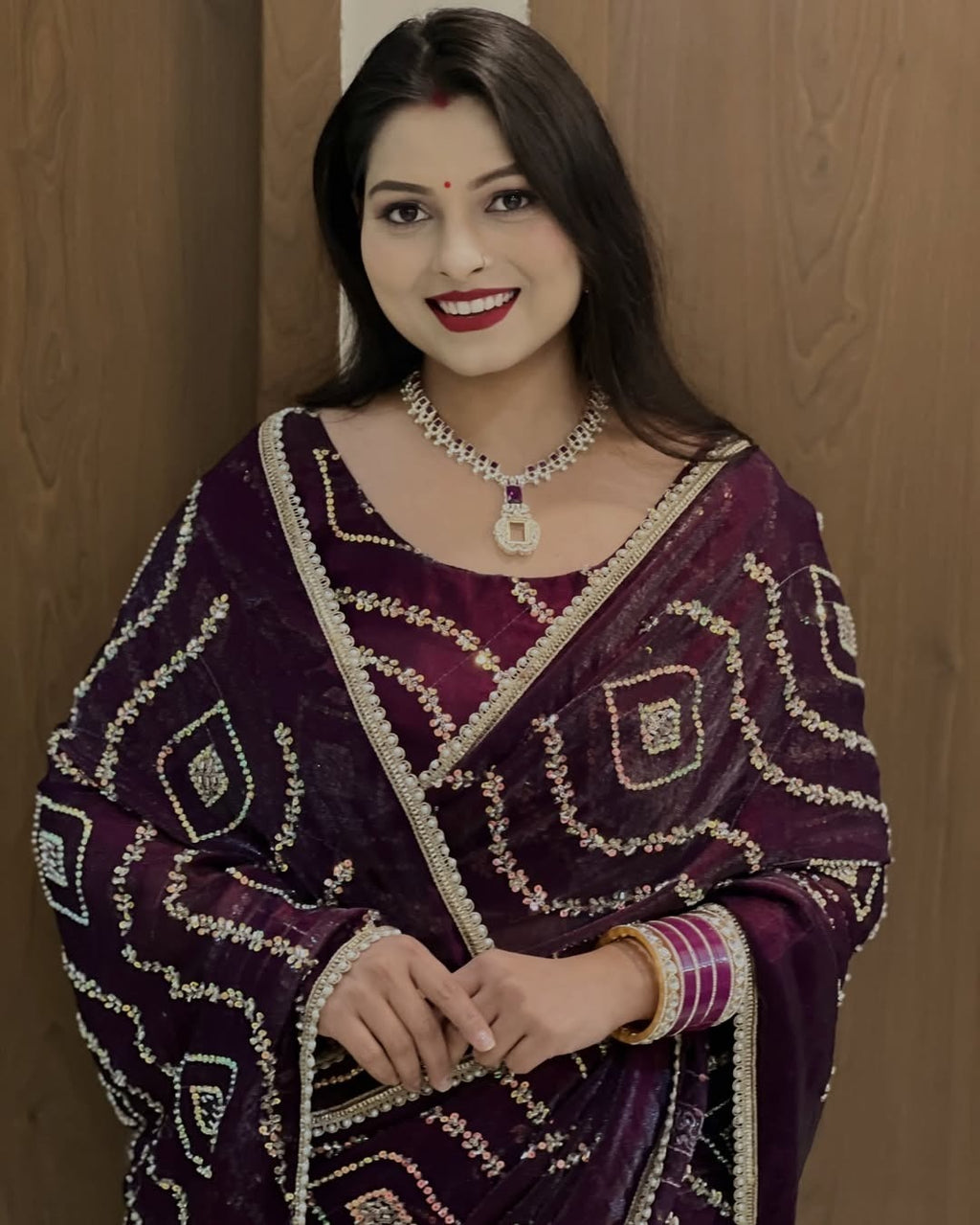 Pure Fendy Satin Silk Handwork Party Wear