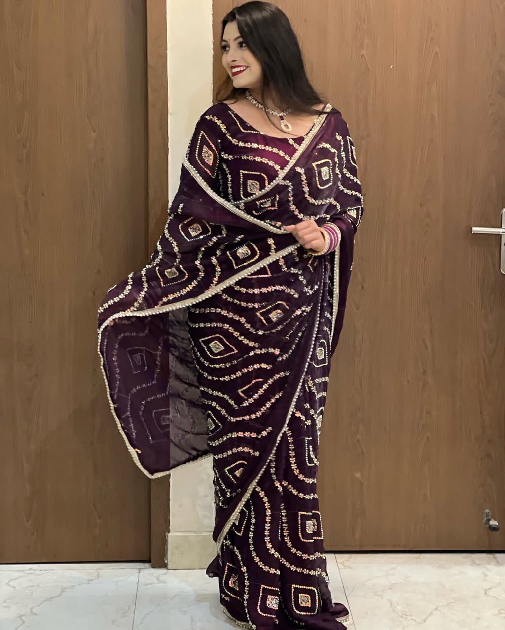 Pure Fendy Satin Silk Handwork Party Wear