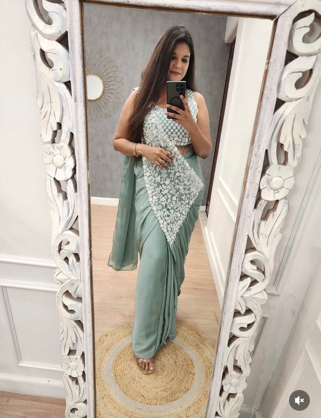 Rangoli Silk Embroidered Saree with Stylish Blouse