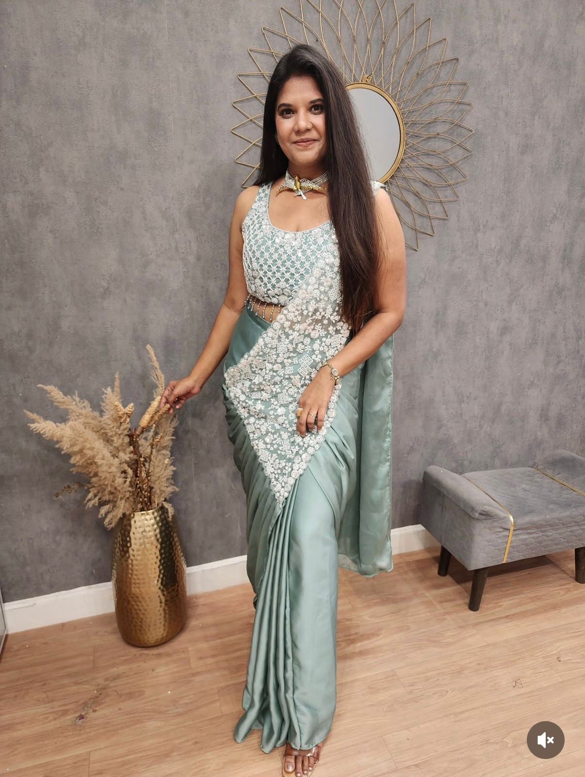 Rangoli Silk Embroidered Saree with Stylish Blouse