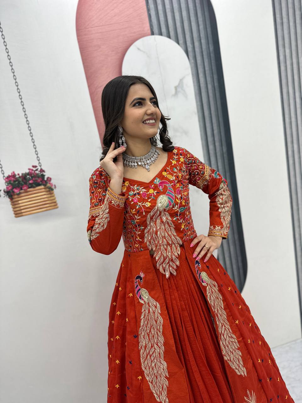 Elegant shrug with stylish crop top With Lehenga